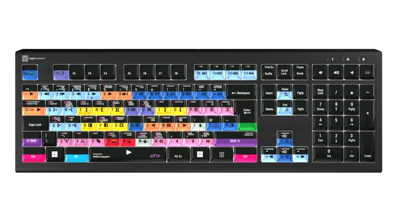Avid Media Composer \'Pro\' layout<br>ASTRA2 Backlit Keyboard - Windows<br>UK English