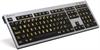 XLPrint PC Slim Line Yellow on Black Keyboard