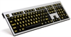 XLPrint PC Slim Line Yellow on Black Keyboard